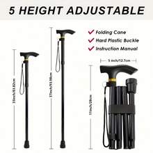 1 chiếc gậy chống đi bộ bằng hợp kim nhôm có thể điều chỉnh - Gậy du lịch gấp gọn, nhẹ với tay cầm tiện dụng và đầu bọc cao su chống trượt, phù hợp cho người già, đi bộ đường dài, sử dụng hàng ngày - Hỗ trợ di chuyển, hỗ trợ người già, gậy leo núi, vật dụng cần thiết khi đi du lịch sân bay, gậy gấp, gậy nhẹ, phụ kiện du lịch, quà tặng cho người già, tay cầm gấp 5 đoạn, điều chỉnh chiều cao nhanh chóng, tay cầm chống trượt, kèm dây đeo cổ tay, phù hợp cho cả nam và nữ, hoàn hảo cho đi bộ đường dài ngoài trời, phụ kiện leo núi, thiết bị cắm trại. - Nhiều màu - Xem 12