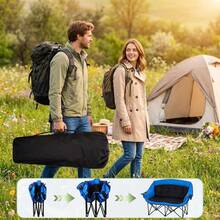Double Camping Chair - Heated Loveseat Chair For 2 Person Heavy Duty Portable Padded Camping Couch Portable Folding Chairs For Adults Outdoor Sports Lawn - 彩色 - 查看 8