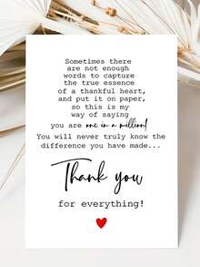 1pc Heart Design Thank You Card With Envelope, Greeting Card For Teacher, Doctor, Nurse, Parent, Perfect Appreciation Gift - Multicolor - View 6