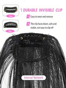 Women's Synthetic Bangs Wig, Natural Forehead Bangs, Retro Side Bangs, Seamless Thin Hairline, Hair Clips, Hair Pins, Hair Accessories, Women's Hair Accessories, Hair Extensions, Wig Pieces, Suitable For Beach Outings, Parties, Weddings, Back To School, Valentine's Day Beauty Home Bedroom Decor Hairband Hair Hoop - Multi-colored Side-parted Bangs - View 5