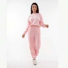 Women's Long Sleeve Velvet Set Plus Size With Pockets HF-CON-050 - Light Pink - View 3