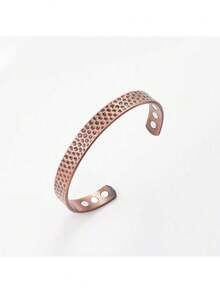 男女通用铜手链，男士磁性手链，内置3500高斯磁铁，可调节尺寸，绝佳圣诞礼物 - 銅色 - 查看 4