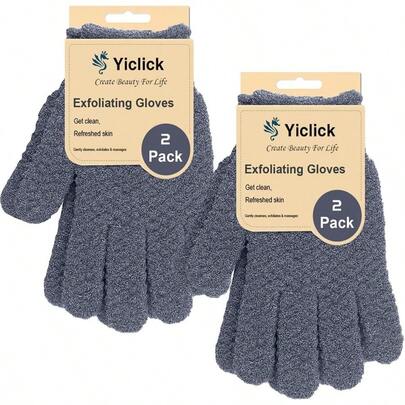 Yiclick Heavy Exfoliating Gloves 4Pcs, Exfoliating Mitts, Body Scrubber For Bath Shower Exfoliation, Body Scrub Exfoliator For Dead Skin Remover, Exfoliate Sponge Loofah Washcloth Men Women