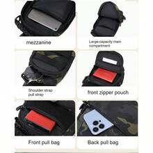 Luya Bag, Camouflage Outdoor Chest Bag, Men's And Women's Multi-Functional Single Shoulder Diagonal Cross Bag, Running Bag, Tactical Equipment, Waterproof Sports Mountaineering Travel Backpack, Hiking, Running, Traveling, Birthdays, New Gifts For Friends And Family - Màu CP - Xem 7