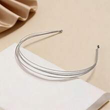 Minimalist Fashion Metal Thin Headband, Suitable For Daily Wear Beauty Home Hair Accessories - Gold - View 7