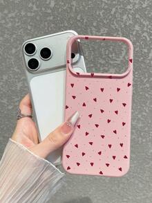 3件套爱心印花仿皮纹理防摔防刮防滑手机壳，可爱爱心美学设计（红色迷你爱心、米色渐变爱心、白色线条爱心），兼容 11/12/13/14/15/16/16 Plus/17/17 Pro/17 Pro Max/16e 和 Galaxy S24 Ultra/S25 Ultra/A06 - 彩色 - 查看 3