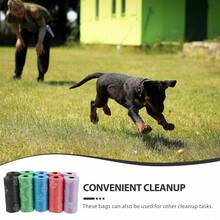 75pcs Pet Printed Trash Bags, 5 Rolls Portable Pet Waste Bags, 15pcs/Roll Dog Cat Poop Pickup Replacement Cleaning Bags - Multicolor - View 10