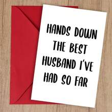1 Fun Couple Anniversary Card: "The Best Husband I've Ever Met" Romantic Comedy Gift | Valentine's Day Souvenir For Wife/Husband/Boyfriend/Girlfriend, Paper Material, English, Includes Envelope - A - View 8