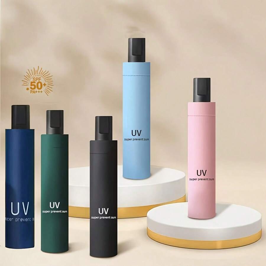 1pc UV Protection Folding Umbrella, Black Coating Sun Umbrella, Anti-UV Rainproof Umbrella,Outdoor,Garden,Travel Essentials,Portable Essentials,Beach Essentials,Graduation Season,Commencement,Graduation Ceremony,Graduation Gift,Graduation Present,Graduation Gift,Graduation Present,Congrats Grad,Congratulations Graduate,Valedictorian,Finish School,Graduation Party,Outdoor Essentials,Travel Portable,Hiking Essentials,Camping Essentials,Portable Tools,Summer Essentials ,Summer Portable,Umbrella / Compact Umbrella / Travel Umbrella / Windproof Umbrella / Folding Umbrella / Rain Umbrella / Automatic Umbrella / Uv Umbrella / Sun Umbrella /Umbrella