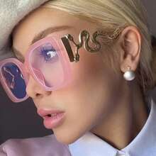 2026 New Square Snake Frame Clear Lens Glasses, Retro Party Eyeglasses For Women - Multicolor - View 4