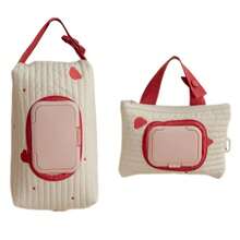 Práctico soporte para toallitas húmedas para cochecito con bolsa almacenamiento toallitas húmedas con oso bordado WQ0N - Caqui - Ver 12