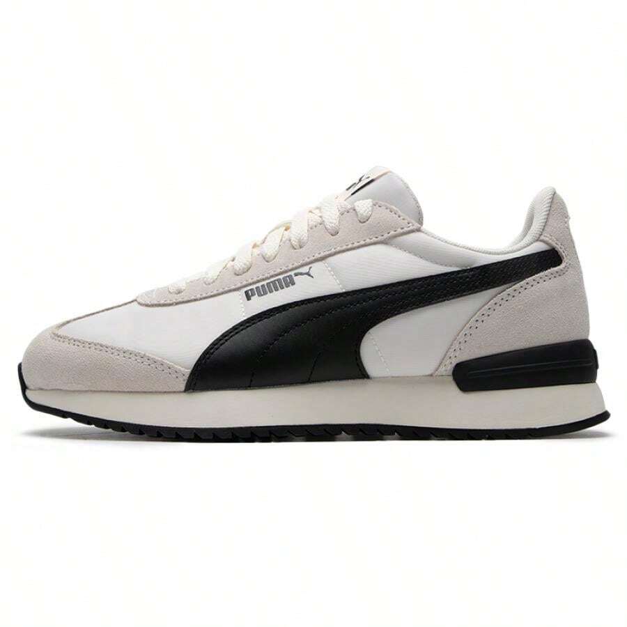 Zapatos deportivos casuales, cómodos y retro de nailon Puma R78 unisex, para uso diario, viajes y ocio, 399250-01 - Blanco roto-negro - Ver 1