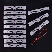 12pcs/Set Eyebrow Stencil, Eyebrow Shaping Tools, Reusable Eyebrow Template With Strap , Waterproof Eyebrow , 3 Minutes Makeup, Eyebrow Trimmer - Multicolor - View 11