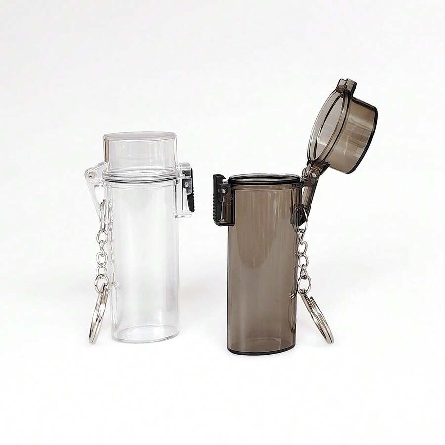 1pc New Waterproof Transparent Lighter Case, J6 Lighter Cover (Lighter Not Included), Multi-Functional Portable Waterproof Cigarette Case, Outdoor Cigarette Storage Box