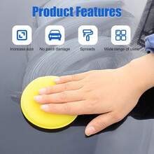6/12/24PCS Car Waxing Yellow Sponge Polishing Sponge Car Detail Coating Pad Round Superfine Fiber Foam Sponge Car Body Beauty Car Care Cleaning Sponge - A - View 8