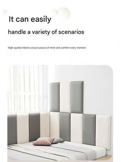 3D Anti-Collision Wall Pad, Thick Soft Wall Panel, Self-Adhesive Headboard, PU Waterproof Protective Pad, Soft Texture (Thickness 3cm/1.18 Inch), Self-Adhesive, Sound-Absorbing Thick Wall Covering, Soft Headboard Pad, Waterproof, Moisture-Proof, Dust-Proof, Anti-Collision Sticker, Suitable For Home Bedroom Background Decoration