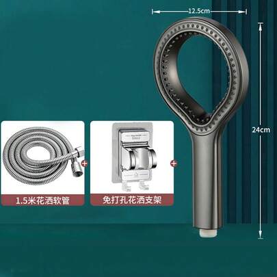 5pcs Plastic High Pressure Shower Head, New Type Hollow Shower Head For Home Bathtub, Rain Shower Head With High Pressure, Handheld Shower Head, Black/Silver/Gray Shower Bathtub Head, Bathroom Supplies, Bathroom Accessories