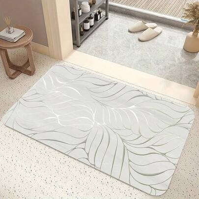 1pc Silver Gray Leaf Vein Texture Kitchen Mat, Light Gray Streamlined Texture Design, Elegant Minimalist Kitchen Decor, Kitchen Hallway, Dining Room, Foyer, Nordic Style Non-Slip Home Goods, Kitchen Rug, Kitchen Mat, Kitchen Carpet, Doormat, Small Rug, Carpet, Runner, Floor Mat, Area Rug, Outdoor Mat, Home Decor, Area Carpet, Bedroom Carpet, Washable Carpet