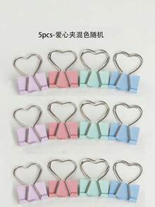 Kẹp bìa hình trái tim các loại, kẹp bìa đầu phẳng các loại, dùng để sắp xếp giấy tờ, ghi chú, ảnh và tài liệu - Đồ dùng văn phòng, gia đình, trường học và thủ công, phần thưởng khi trở lại trường, v.v. - Nhiều màu - Xem 11