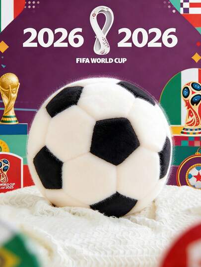 1 pieza Almohada de fútbol, almohada decorativa con pelota de fútbol, almohada de peluche de fútbol redonda para decoración del hogar, almohada de fútbol suave para decoración interior, almohada de tiro del Mundial de Fútbol, almohada del Mundial 2026, cojín del sofá del Mundial de Fútbol