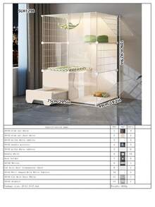 DIY Multi-Layer Cat Cage With Drawer Litter Box, Transparent Kitten Villa - Multicolor - View 13