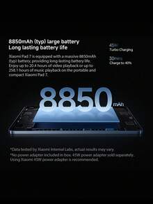 全球版 Xiaomi Pad 7，Snapdragon 7+ Gen 3 行動平台，11.2 吋 3.2K 144Hz 晶瑩螢幕 3200 X 2136 解析度，Xiaomi HyperOS 2，8850mAh 45W 快速充電 - 綠色 - 查看 3