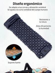 Colchón Hinchable para Acampada, Colchoneta Autohinchable con Bomba de Pie Portátil para Camping, Tienda de Campaña y Senderismo, Tamaño Individual y Doble, Material TPU Engrosado, Impermeable y Ultraligero, Colchoneta Antihumedad para Viaje, Picnic y Mochilero - Verde - Ver 8
