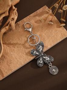 New Arrival Bag Charm & Car Keychain, Metal Material With Creative Turquoise Inlay, Thermal Print Zinc Alloy, Suitable For All Seasons - Silver - View 4