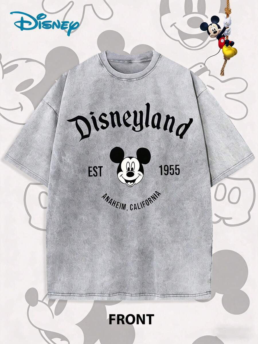 2026 Officially Authorized Latest Styles | Disneyland 1955 Anaheim Vintage Style Washed T-Shirts, Daily Leisure, Disney, Gifts, Paradise Nostalgia. - Xám - Xem 1