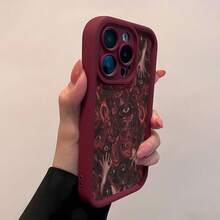 Ojos que miran en las profundidades sangrientas y carnales.funda de teléfono Fundas compatibles con ,Apple,VIVO,OPPO,,, y Honor.Fabricadas en silicona TPU,ofrecen protección contra golpes y caídas. - Burdeos - Ver 4