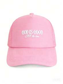 1/2 Stücke "Gott ist immer gütig" Kordelzug Mesh Baseball Kappe, leicht atmungsaktiv verstellbar Sonnenhut, Y2K Stil Outdoor Casual multifunktional Wintermütze, geeignet für Pendeln, Sommer, Strand, Urlaub, Reisen - Baseballkappe - Übersicht 9