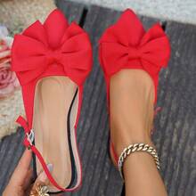 Summer Flat Bow Toe Sandals With New Oversized Pointed Back Empty Sandals For Women - Red - View 2