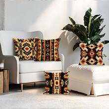 4pcs Bohemian Geometric Pattern Single-Sided Printed Throw Pillow Covers, Decorative Pillow Cases Suitable For Living Room Sofa Bedroom, Pillow Inserts Not Included - Multicolor - View 11