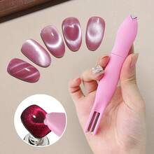 Cat Eye Magnetic Nail Set - 3 In 1 Nail Magnet For Cat Eye Gel Nail Polish Heart Shape, French Stripes, Wide Light Effect Magnetic Nail Art Tools Home DIY Salon Nail Design - 2 Pieces (heart Shape + Stripes) - View 11