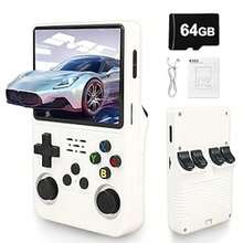 R36S Retro Handheld Game Console, 3.5 Inch IPS Screen, 64GB Memory, Over 30,000 Games, Based On LINXU Open Source ARKOS, 3500mAh Battery (White) - White - View 1