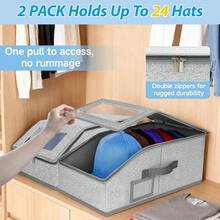 1pc Sturdy Baseball Cap Storage Box, Can Hold Up To 24 Hats, Transparent Hat Organizer Box, Suitable For Closet And Bedroom, Large Hat Box With Cardboard Lining. - Multicolor - View 10