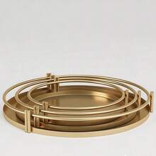 1pc/3pcs Set Gold Cake & Dessert Stand, Metal Cupcake Candy Display Tray, Suitable For Wedding, Birthday Party, Gathering - Multicolor - View 4