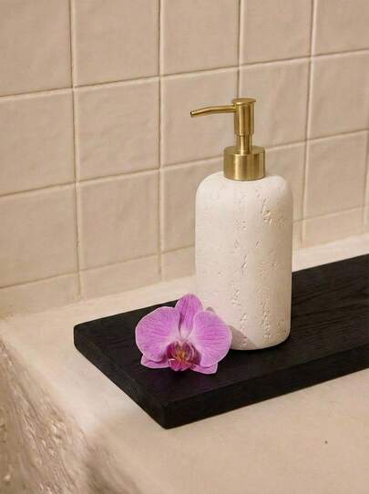 Cirelle 1 件树脂皂液器、分配瓶、带泵的台面乳液瓶、浴室洗手液分配器、浴室可再填充空瓶、浴室配件家居浴室装饰秋季装饰返校