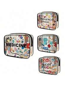 High-Quality PVC Zipper Cosmetic Bag, Suitable For Girls - Large Capacity, Lightweight Travel Organizer Pouch, Easy To Wipe Clean And Non-Fading, Suitable For Daily Use And Travel, Can Be Used As A Toiletry Bag, Travel Bag Or Baby Organizer - Multicolor - View 4