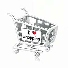 1pc 925 Sterling Silver Shopping Cart Pendant, Fashion Jewelry DIY Decoration Unisex Gift - Silver - View 6