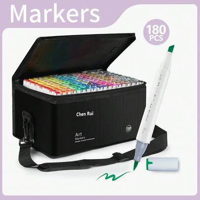 Chen Rui 168/120/100/80/60/48 Colors Dual-Tip Art Markers Set, Portable Durable Markers With Storage Bag, Art Supplies Suitable For Adult Or Student Coloring And Painting