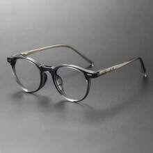 高端品牌经典手工圆形醋酸纤维光学眼镜，男士复古眼镜框，男士配饰，透明眼镜配件 - 彩色 - 查看 2