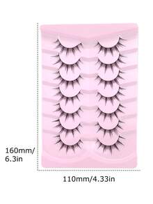 7 pares de pestañas postizas coreanas de punta puntiaguda y gruesas con diseños de dibujos animados, pestañas falsas naturalmente rizadas para ojos grandes de muñeca, pestañas postizas hechas a mano y cómodas - Ver 10
