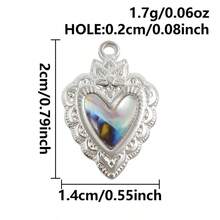 2pcs Heart-Shaped Pendant, Natural Abalone Shell, Glossy 304 Stainless Steel, Jewelry Making Supplies, Charm For Necklace, Earrings, DIY, Waterproof, Fade-Resistant, Fashionable Beach/Ocean Decor - Heart - View 24
