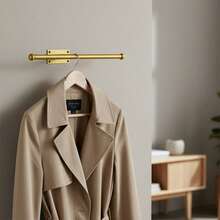 LIVINGANDHOME 2 Pack Gold Wall Mounted Jewelry Organizer, Iron Necklace Scarf Belt Holder With Rounded End Caps, Wall Hanging Storage Rack - Gold - View 1