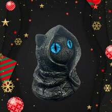 2026新款神秘兜帽猫摆件，哥特式黑猫雕像 - 生日、节日、情人节、收藏、复活节的完美礼物 - 彩色 - 查看 7