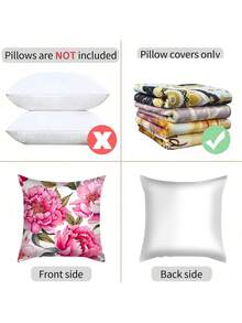 Bộ 2 vỏ gối in họa tiết hoa phong cách Bohemian tối giản, phù hợp với nhiều loại gối trang trí phòng - Trang trí phòng ngủ - Trang trí ngày lễ - Trang trí tiệc - (Không bao gồm ruột gối) - (Không thêu) - (Nhiều kích cỡ) - (In một mặt) - Nhiều màu - Xem 8