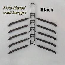 5-Tier Clothes Hanger Maximizes Your Closet Space! Multi-Functional Wardrobe Organizer, 5-Layer Metal Sponge Detachable Premium Magic Non-Slip Versatile Storage Hanging Rack - Multicolor - View 10