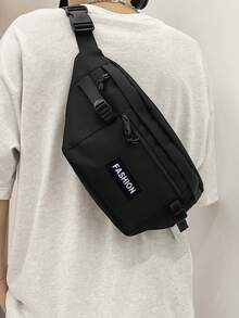 【热门穿搭】2026春夏新款男士大容量帆布胸包，流行斜挎包，嘻哈时尚，日系穿搭，腰包，学生单肩包，骑行包，滑板包，包包 - A - 查看 4