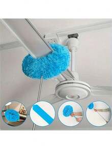 1pc Ultra-Fine Fiber Ceiling Fan Duster Cleaner - Extendable Up To 12ft, Long Handle, Dust-Proof, Reusable & Machine Washable Cleaning Brush, Easy Cleaning, Professional High-Altitude Fan Cleaning Tool, Practical Household Item - Feather Duster - View 4